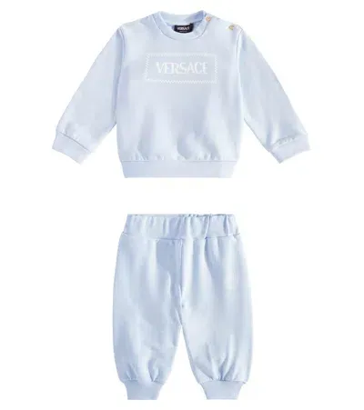 Versace Baby Set Aus Sweatshirt Und Jogginghose In Blau