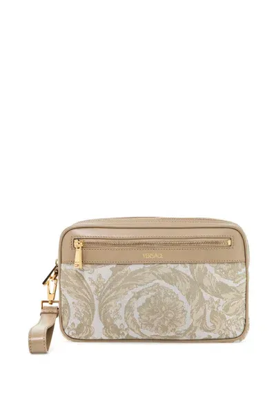 Versace Baroque Jacquard In Beige+beige- Gold (beige)