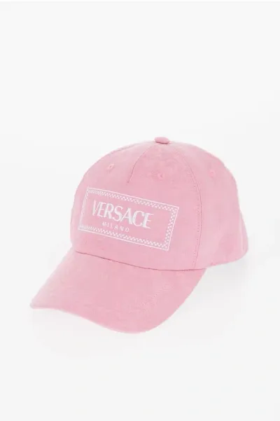 Versace Baroque Motif Cap With Embroidered Logo