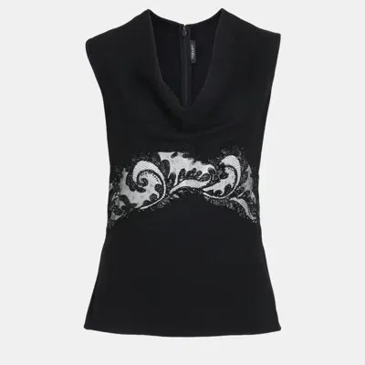 Pre-owned Versace Black Viscose Sleeveless Top M