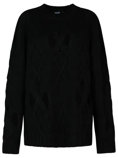 Versace Black Wool Blend Sweater