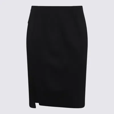 Versace Black Wool Skirt