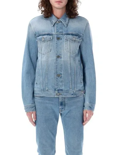 Versace Blouson Denim Jacket In Blue