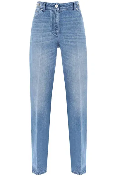 Versace Boyfriend Jeans With Tailored Crease In Multicolor