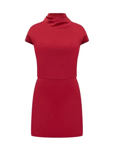 Versace Draped Straight Hem Mini Dress In Red