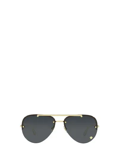 Versace Eyewear Medusa Glam Aviator Frame Sunglasses In Multi