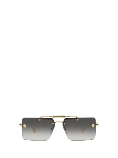 Versace Eyewear Rectangular Frame Sunglasses In Gold