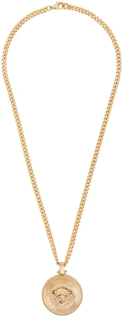 Versace Gold Medusa Biggie Necklace In 3j000- Gold