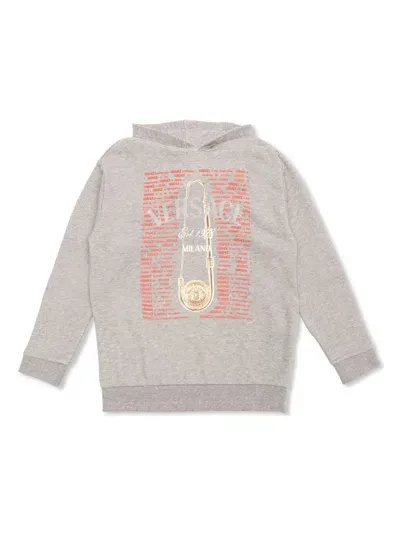 Versace Kids' Graphic Print Sweatshirt In Grey