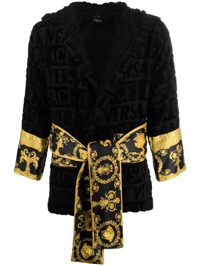 Versace Black Short Robe