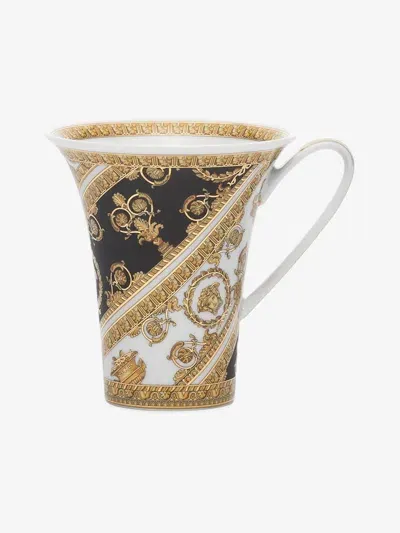 Versace I Love Baroque Tall Coffee Cup And Saucer In White