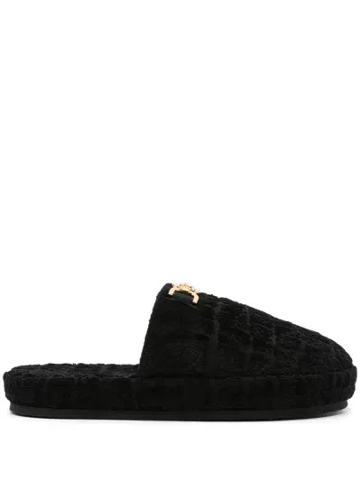 Versace Icon Medusa-plaque Slippers In Black