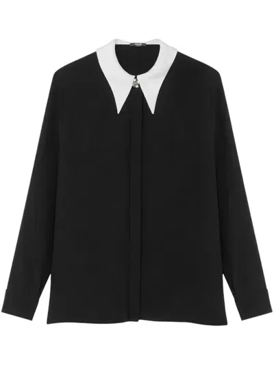 Versace Pearl-detailing Blouse In Black