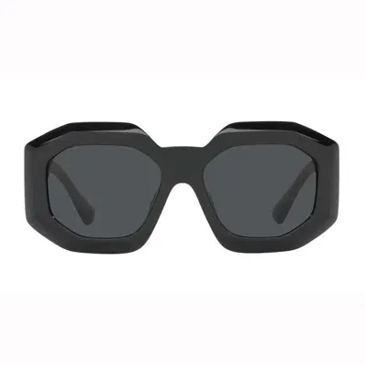 Versace Medusa-plaque Geometric Sunglasses In Black