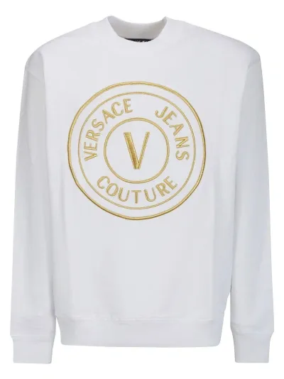 Versace Jeans Couture 76up306 R Vembl.gold 3demb Sweatshirts In White