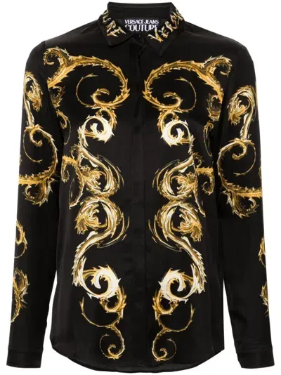 Versace Jeans Couture Baroccoflage-print Shirt In Black