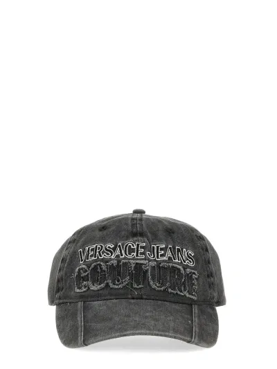 Versace Jeans Couture Baseball Hat With Logo In Black