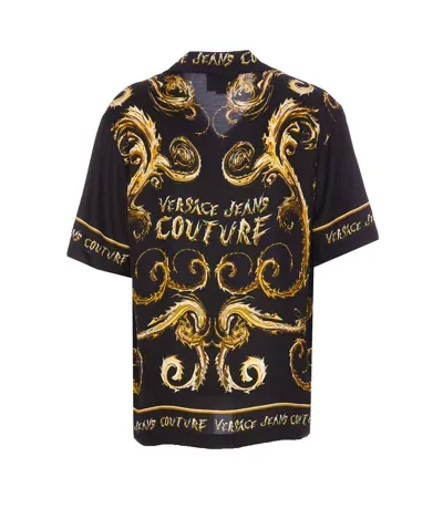 Versace Jeans Couture Chromo Couture Bowling Shirt In Black