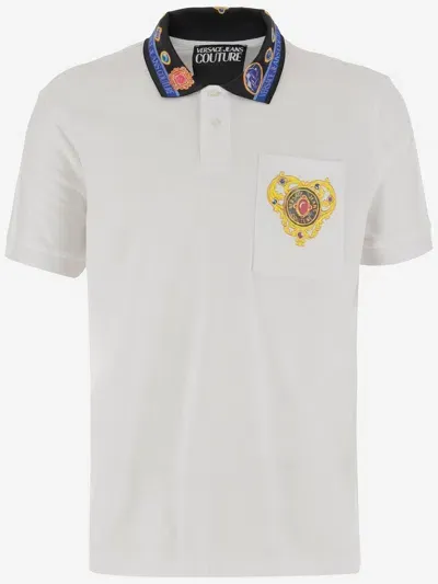 Versace Jeans Couture Cotton Polo Shirt With Logo In White