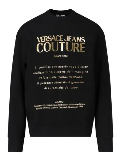 Versace Jeans Couture Crewneck Sweatshirt In Negro