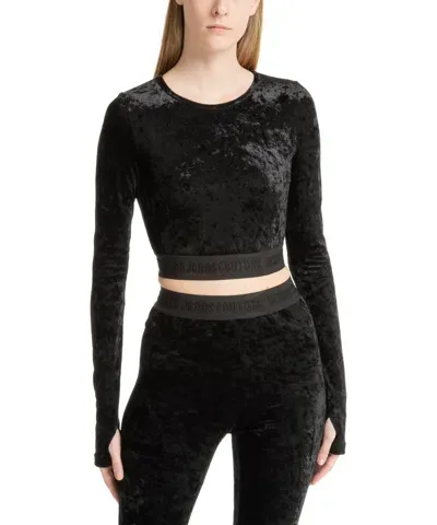 Versace Jeans Couture Crop Top In Black