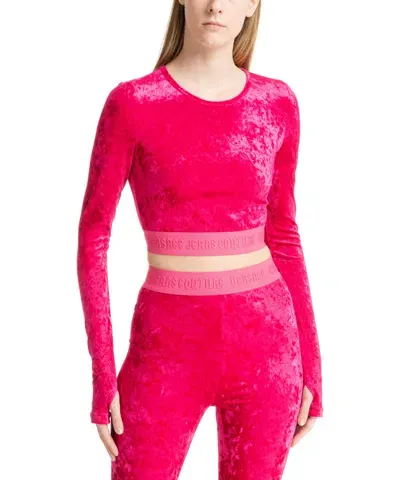 Versace Jeans Couture Crop Top In Pink