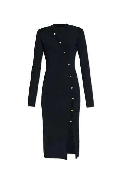 Versace Jeans Couture Dress With Buttons In Black