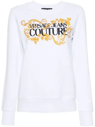 Versace Jeans Couture Logo-print Cotton Sweatshirt In White