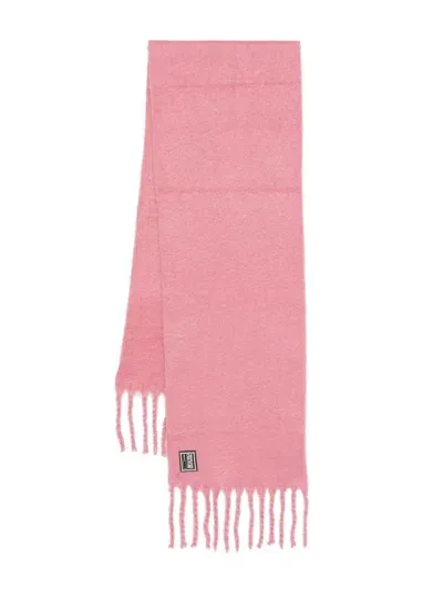 Versace Jeans Couture Fringed Scarf In Pink