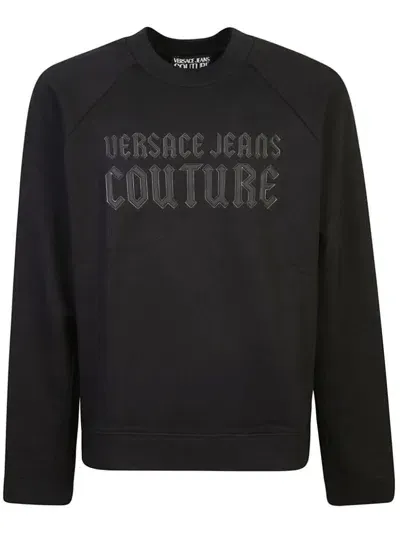 Versace Jeans Couture Gothic Logo Sweatshirt In Black