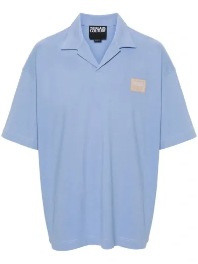 Versace Jeans Couture Label  Polo T.shirt Clothing In Blue