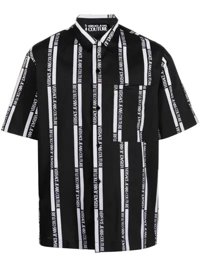 Versace Jeans Couture Logo-print Short-sleeved Shirt In Schwarz