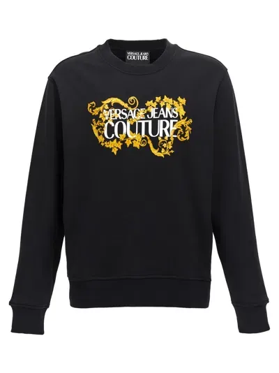 Versace Jeans Couture Logo Print Sweatshirt In Black