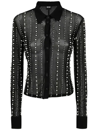 Versace Jeans Couture Pearl Shirt In Black