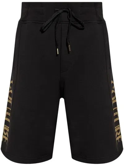 Versace Jeans Couture Logo-print Shorts In Black