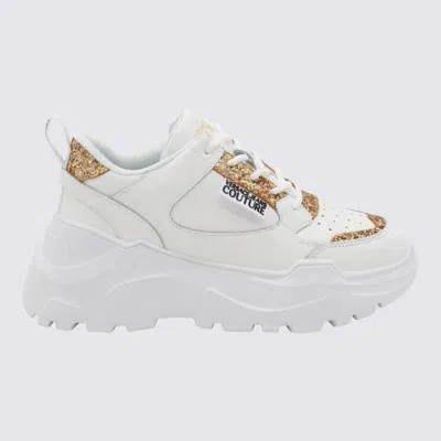 Versace Jeans Couture Logo-patch Glitter-detailing Sneakers In White