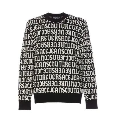 Versace Jeans Couture Logomania Sweater In Black