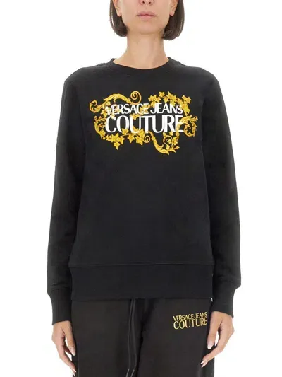 Versace Jeans Couture Sweatshirt With Logo In Black