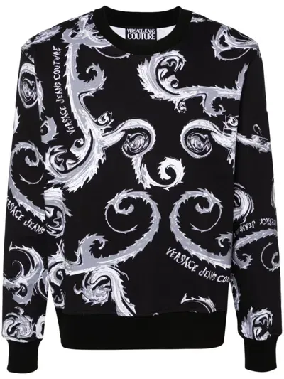 Versace Jeans Couture Sweatshirt Without Hoodie In Black