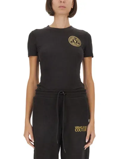 Versace Jeans Couture T-shirt With Logo In Black