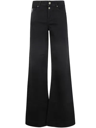 Versace Jeans Couture Wide Leg Pants In Negro