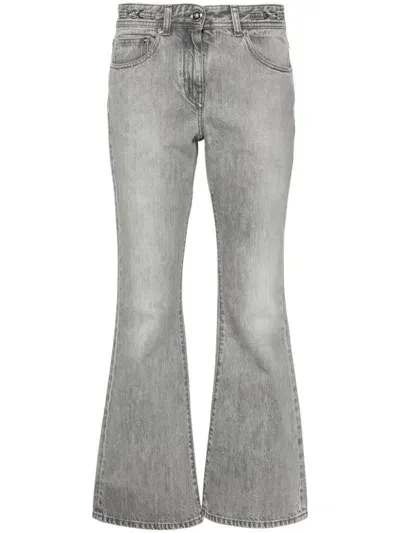 Versace Medusa ´95 Cropped Flared Jeans In Grigio