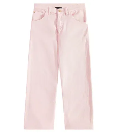 Versace Kids' Logo Jeans In Pink