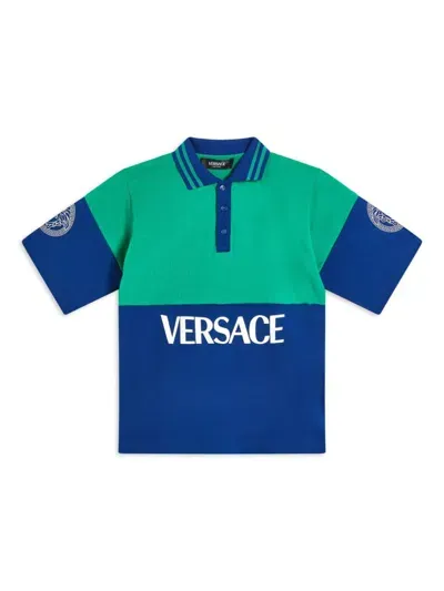 Versace Logo Polo Shirt In 绿色