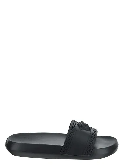 Versace Palazzo Medusa Slide Sandal In Black