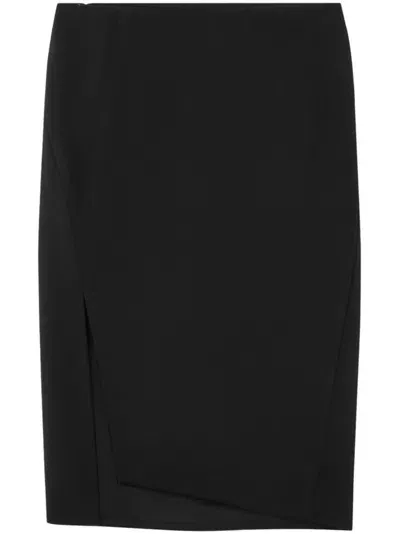 Versace Asymmetric Pencil Skirt In Black  