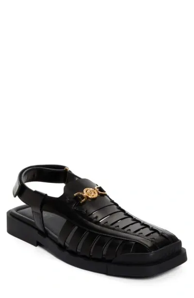 Versace Medusa '95 Fisherman Sandal In Black