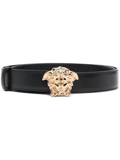 Versace Medusa Buckle Belt In Black