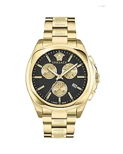 Versace Women's Swiss Chronograph Medusa Gold Ion Plated Stainless Steel Bracelet Watch 40mm In Ip Yellow Gold