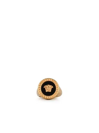 Versace Medusa Ring With Gold Enamelled Brass